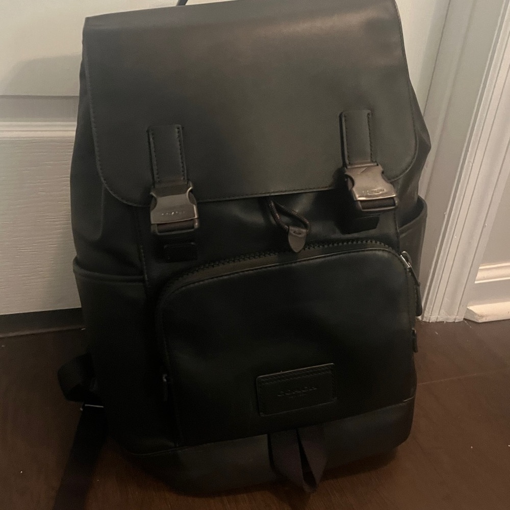 Coach Dark Leather Backpack